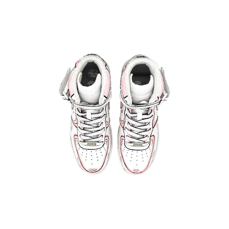 [Custom Dynamic 2D pink and grey for women]  Air Force 1 Skateboarding Shoes Women's