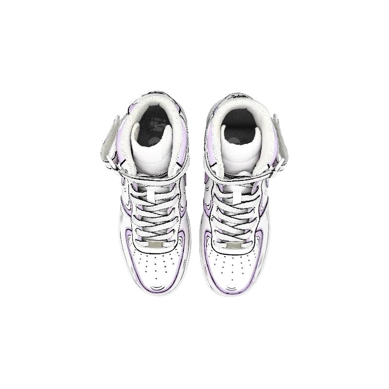 [Custom Female dynamic 2D purple and gray style]  Air Force 1 Skateboarding Shoes Women's