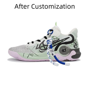 Celestial Warriors - Nike KD Trey 5 IX Vintage Basketball Shoes Unisex Mid-Top Green/Black/White