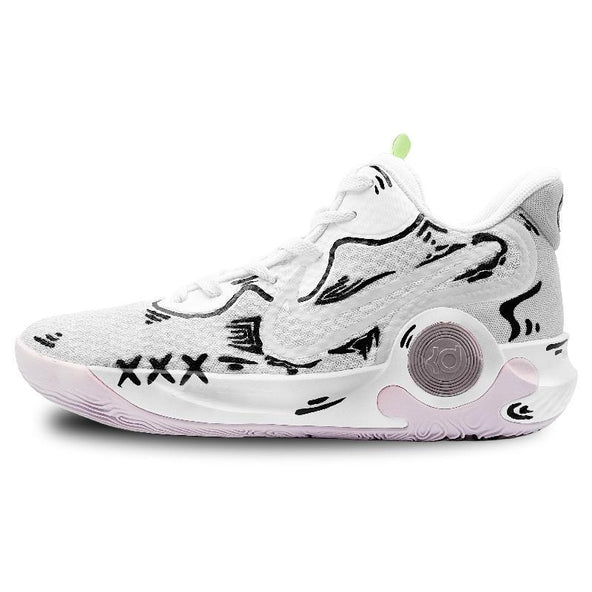 [Custom Two-dimensional grey]  KD Trey 5 IX Vintage Basketball Shoes Unisex Mid-top White/Black