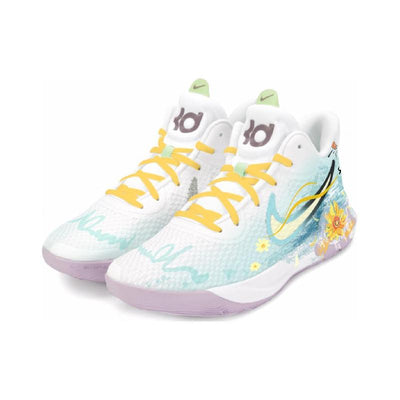 [Custom Grow towards the sun]  KD Trey 5 IX Vintage Basketball Shoes Men Low-top Yellow/white/cyan