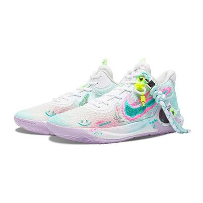 [Custom Smiley Face Soda]  KD Trey 5 IX Vintage Basketball Shoes Unisex Low-top Pink-green-white