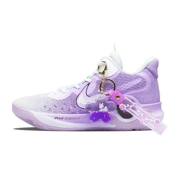 [Custom Purple absolute string]  KD Trey 5 IX Vintage Basketball Shoes Unisex Mid-top White