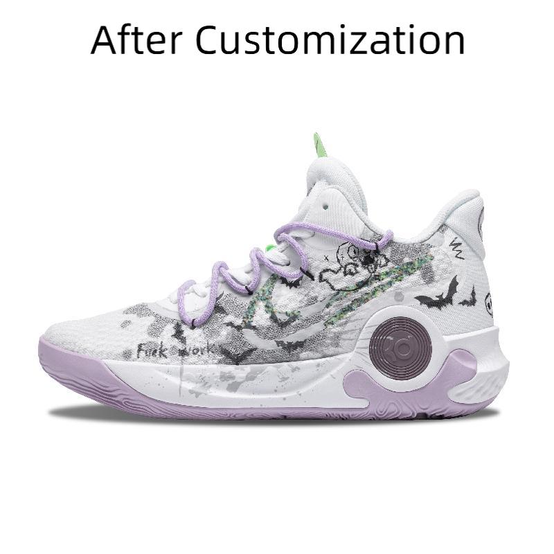 [Custom Lovely ghost] Nike KD Trey 5 IX Vintage Basketball Shoes Men Low-top White/green/gray