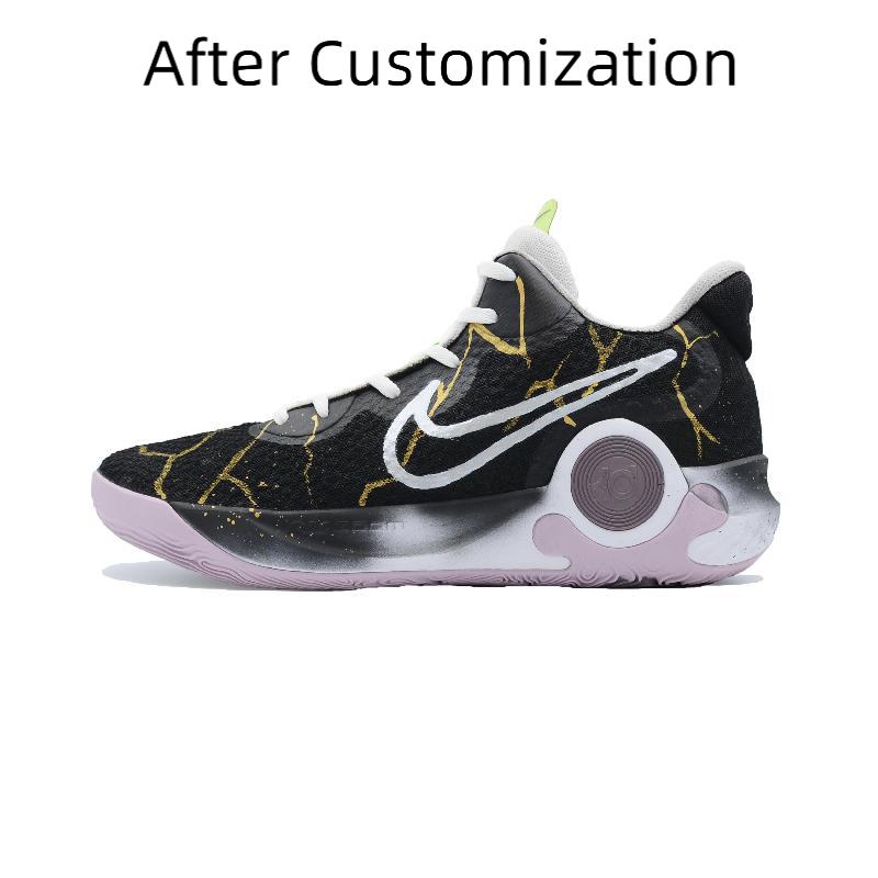 [Custom Black Gold Frenzy] Nike KD Trey 5 IX Basketball Shoes Men Mid-top Black/gold