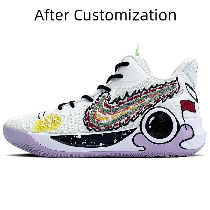 [Custom Moon Reverie] Nike KD Trey 5 IX Vintage Basketball Shoes Unisex Mid-top Black/red/purple
