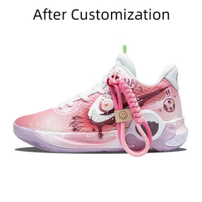 [Custom Shining Star] Nike KD Trey 5 IX Vintage Basketball Shoes Unisex Mid-top Pink/white