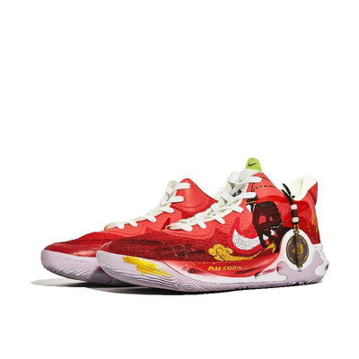 [Custom The Return of the Great Sage]  Trey 5 Vintage Basketball Shoes Unisex Mid-Top Red/Gold