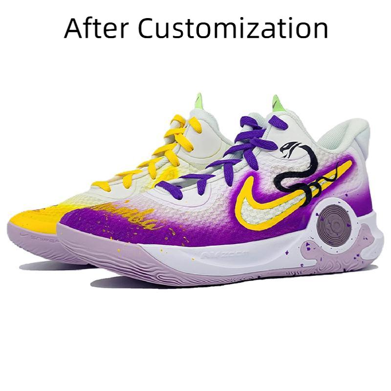 [Custom Black Mamba] Nike KD Trey 5 IX Vintage Basketball Shoes Unisex Mid-top Purple/Gold