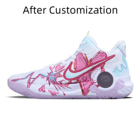 [Custom Love retracing] Nike KD Trey 5 IX Vintage Basketball Shoes Unisex Mid-top Pink