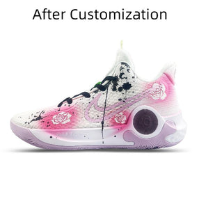 [Custom The Redemption of Roses] Nike KD Trey 5 IX Vintage Basketball Shoes Unisex Mid-top Pink/black/purple