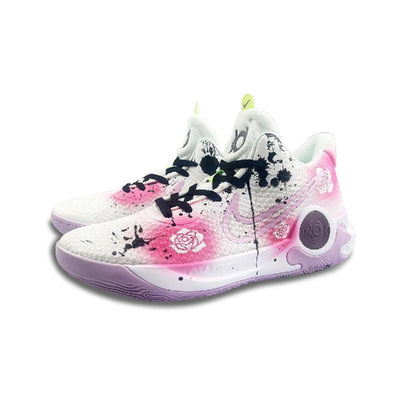 [Custom The Redemption of Roses]  KD Trey 5 IX Vintage Basketball Shoes Unisex Mid-top Pink/black/purple