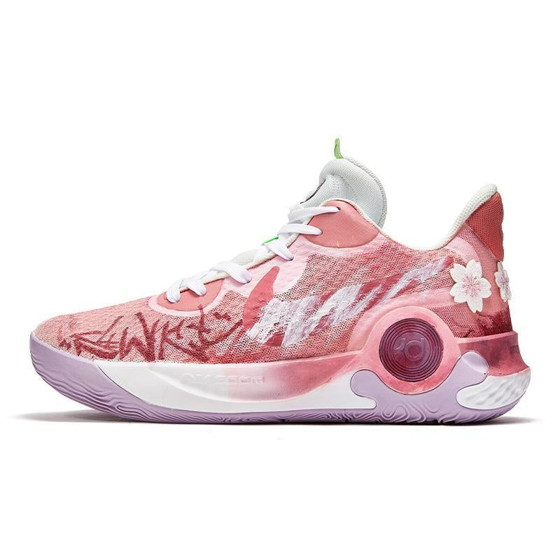 [Custom Fluttering]  KD Trey 5 IX Vintage Basketball Shoes Unisex Mid-top Pink