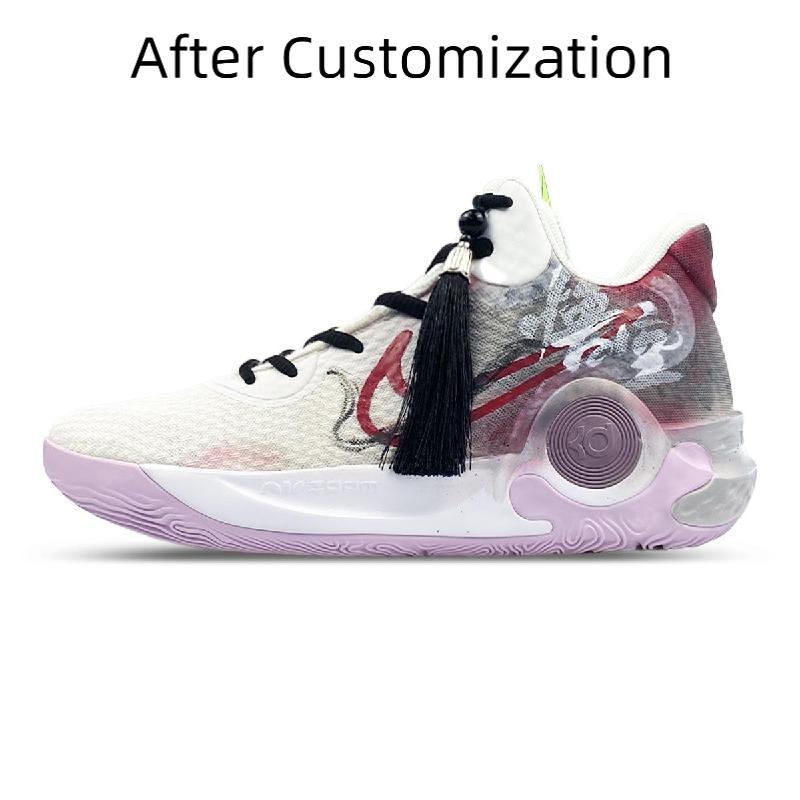 [Custom Du 5's Black Myth] Nike KD Trey 5 IX Vintage Basketball Shoes Unisex Mid-Top White/Purple/Black/Red