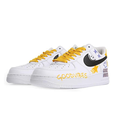 [Custom Keep smiling]  Air Force 1 Skateboarding Shoes Unisex