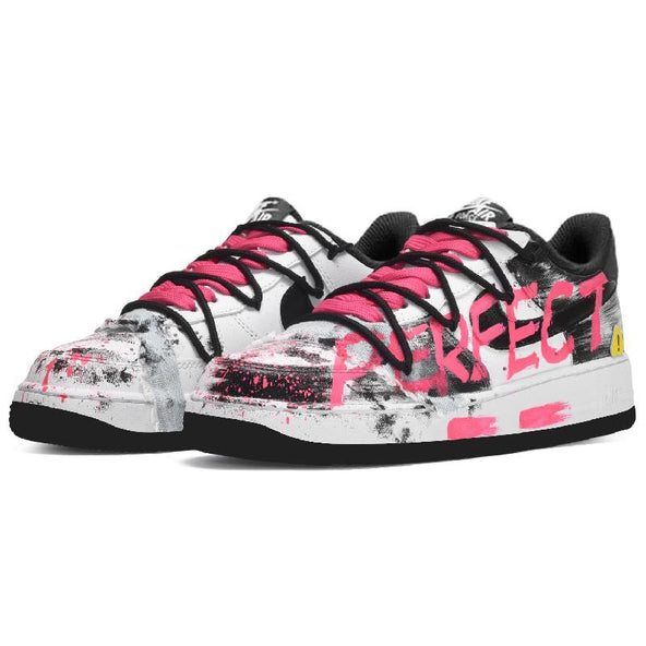 [Custom Perfectionist black and white roses for both men and women]  Air Force 1 Skateboarding Shoes Unisex Low-top Black And White Roses