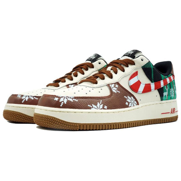 [Custom Reindeer]  Air Force 1 Skateboarding Shoes Men Low-top Red/Green/Brown