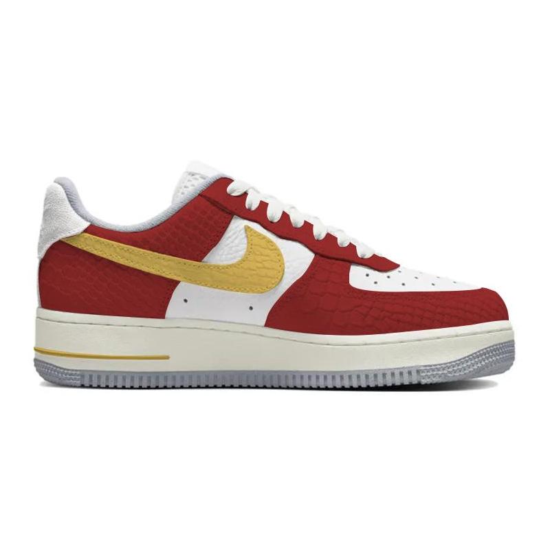 [Custom Happy Year of the Snake!]  Air Force 1 Skateboard Shoes Women's Low-Top Red