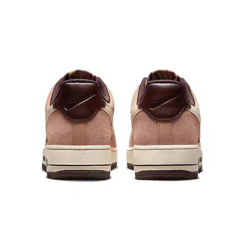 [Custom Lazy giant panda]  Air Force 1 Skateboard Shoes Men Low-Top Light Brown
