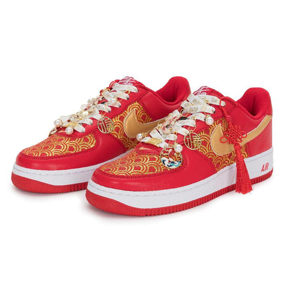 [Custom Koi carp are in full bloom]  Air Force 1 Skateboarding Shoes Unisex Low-top Red