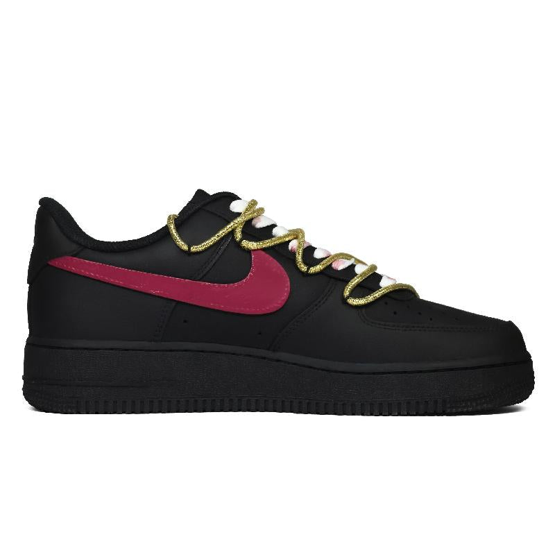 [Custom Winter forest for men and women]  Air Force 1 Skateboard Shoes Unisex Low-Top Black/Red/Green