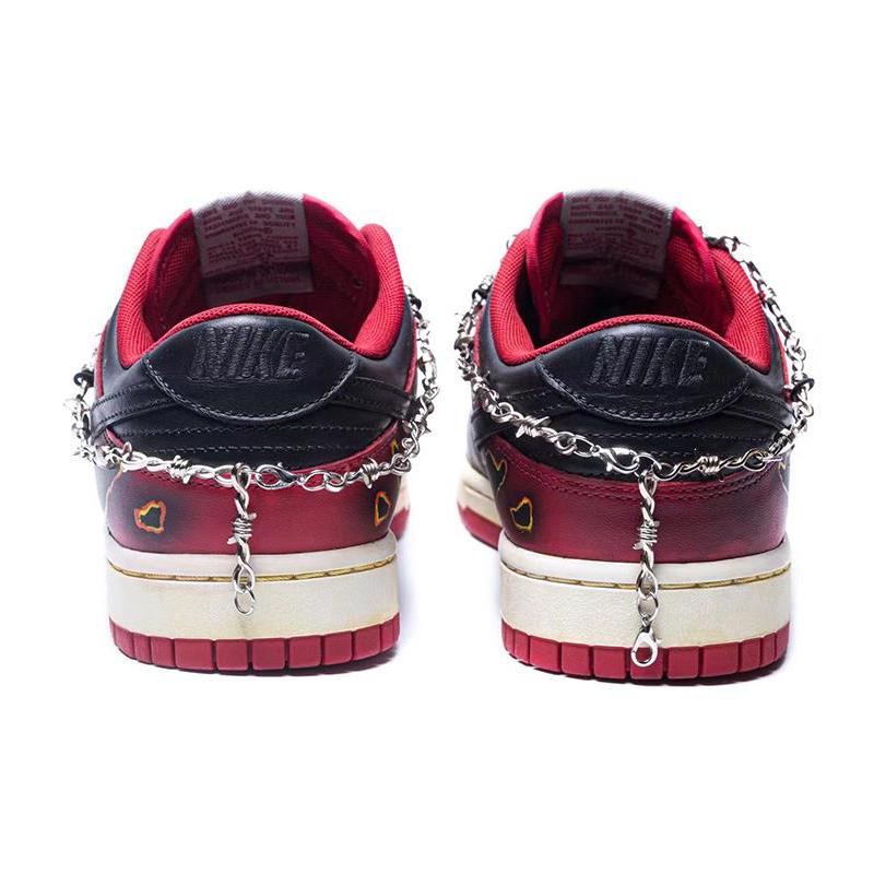 [Custom Men's burned and aged black toes]  Dunk Skateboarding Shoes Men