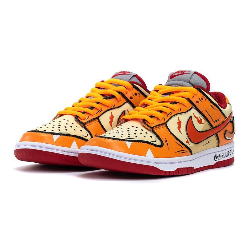[Custom The men's little fire dragon is orange-yellow]  Dunk Skateboarding Shoes Men
