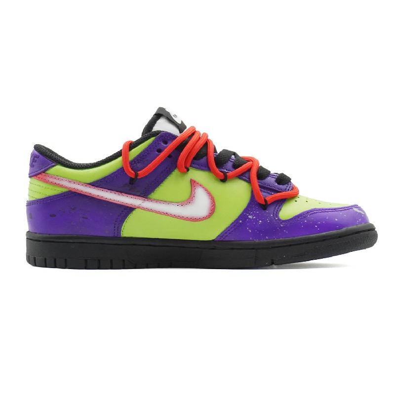 [Custom Male clown]  Dunk Skateboarding Shoes Men Low-top Purple/green/red