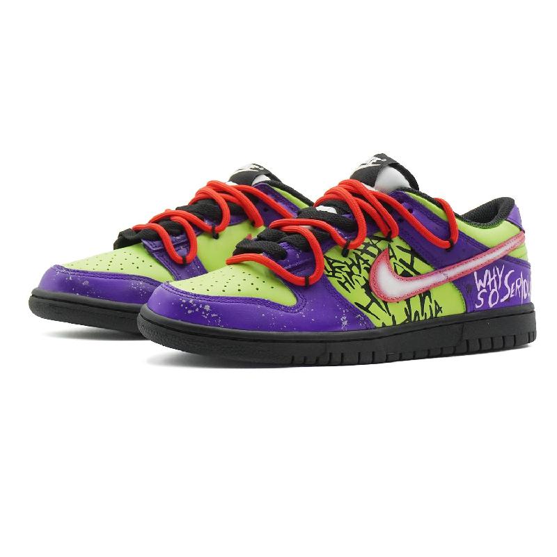 [Custom Male clown]  Dunk Skateboarding Shoes Men Low-top Purple/green/red