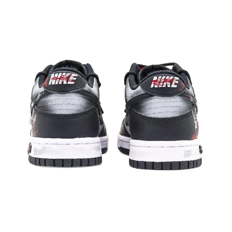 [Custom Scream]  Dunk Skateboarding Shoes Unisex Low-top Black/Red