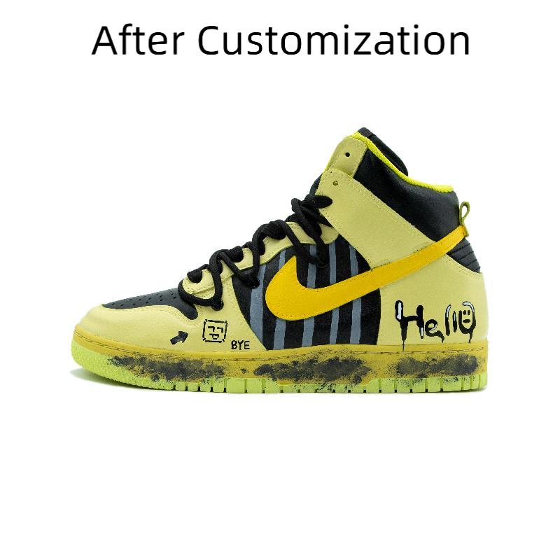 [Custom The egg yolks of the same type for both men and women are yellow and black] Nike Dunk Skateboarding Shoes Unisex