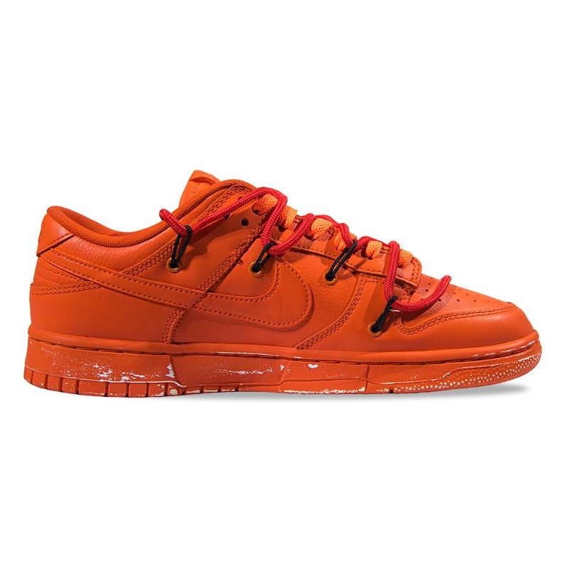 [Custom Aging signal orange] Nike Dunk Skateboarding Shoes Men Low-top Orange