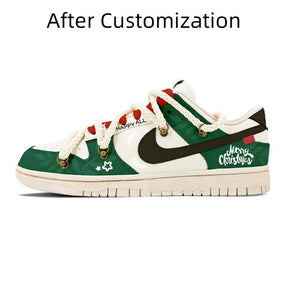 [Custom Jingle bells] Nike Dunk Skateboarding Shoes Men Low-top Mi/Green/Black
