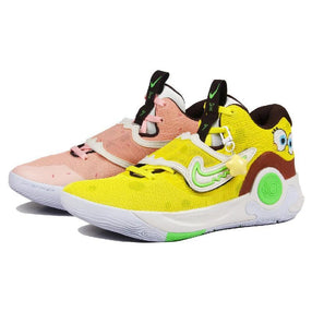 [Custom Back-to-school season sponge starfish]  KD Trey 5 X Basketball Shoes Men Low-top Yellow/pink/white