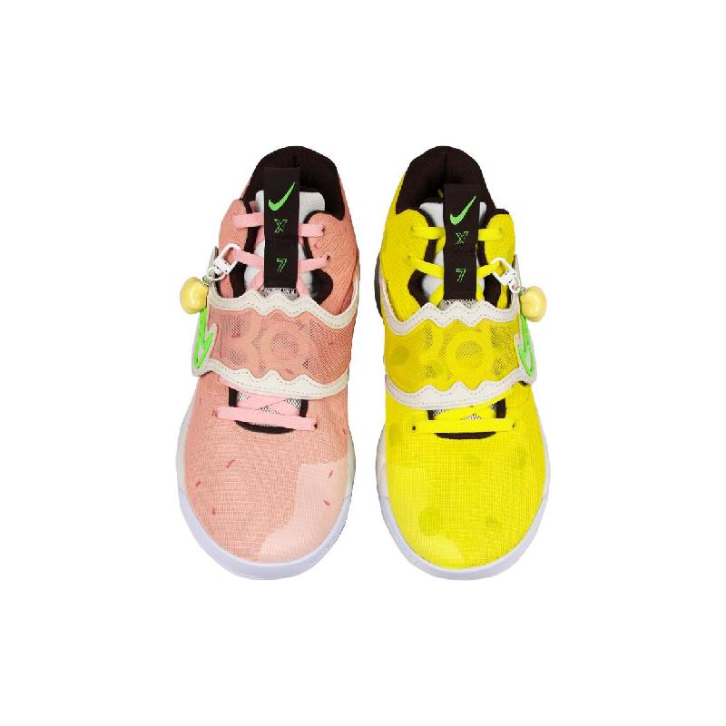 [Custom Back-to-school season sponge starfish]  KD Trey 5 X Basketball Shoes Men Low-top Yellow/pink/white