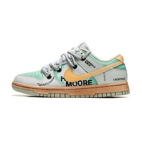 [Custom Women's sea breeze white and green]  Dunk Skateboarding Shoes Women's Low-top White/Green