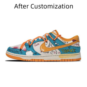 [Custom Men's color-blocking graffiti] Nike Dunk Skateboarding Shoes Men