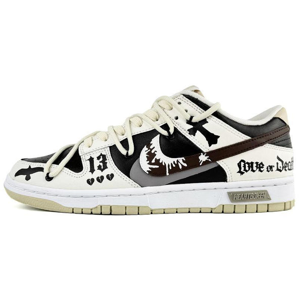 [Custom "Cross"]  Dunk Skateboarding Shoes Men Low-top Brown