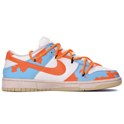 [Custom Rainforest for men and women]  Dunk Skateboarding Shoes Unisex Low-top Blue/Orange