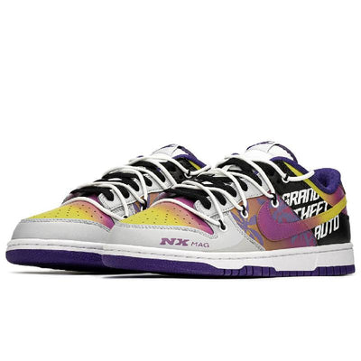 [Custom Beach]  Dunk Skateboarding Shoes Men Low-top Black/purple