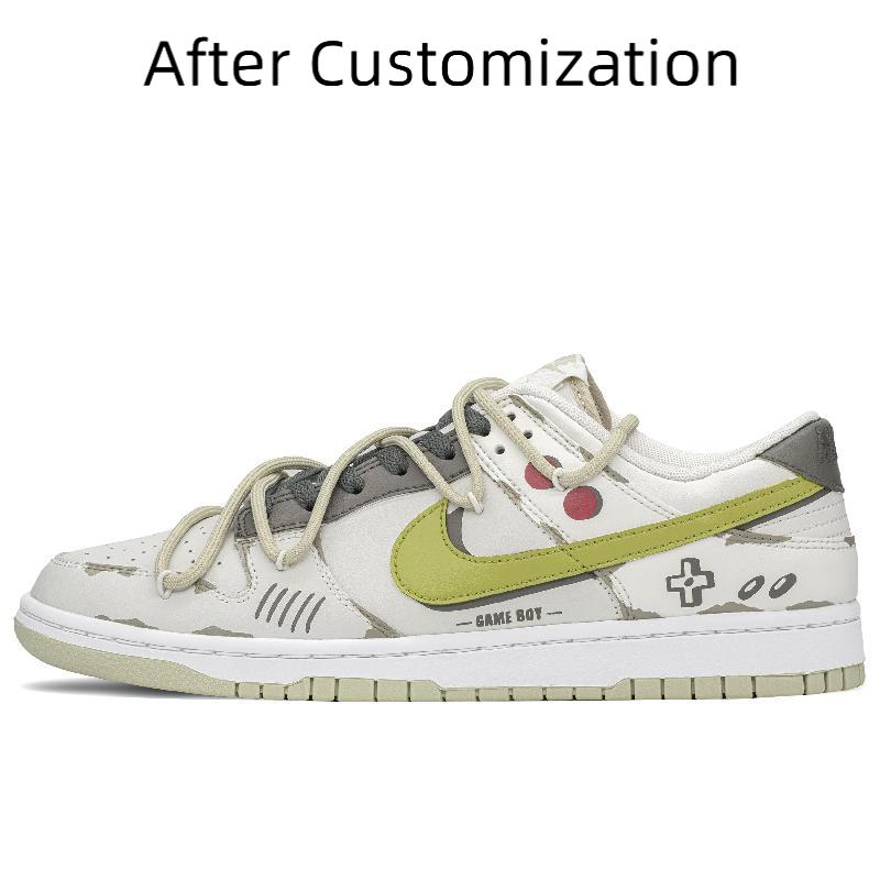 [Custom Street game] Nike Dunk Skateboarding Shoes Men Low-top Brown/yellow
