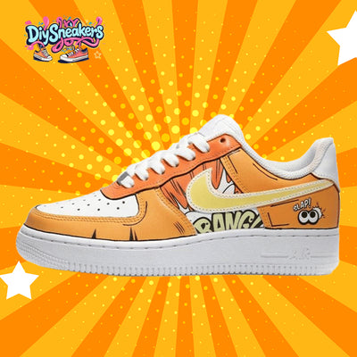 [Custom Comic 2D Orange]  Air Force 1 Skateboarding Shoes Men Low-top Orange