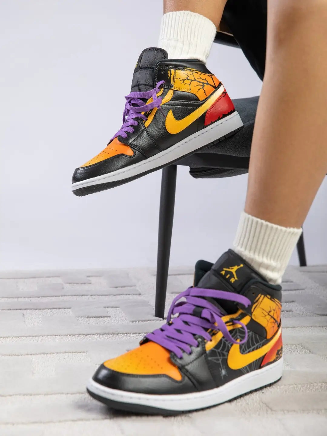 [Custom Halloween Night Fright] Air Jordan 1 High Top Unisex Skateboarding Shoes