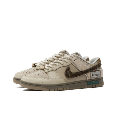 [Custom Winter Wonderland] Dunk Skateboarding Shoes Unisex Low-top Brown