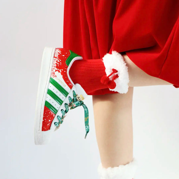 [Custom Jingle Bells] originals SUPERSTAR Low Top Unisex Skate Shoes Christmas Collection