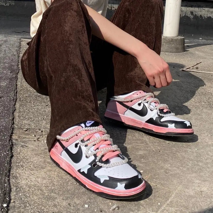 [Custom Star Pearl] Nike Dunk Skateboarding Shoes Women's