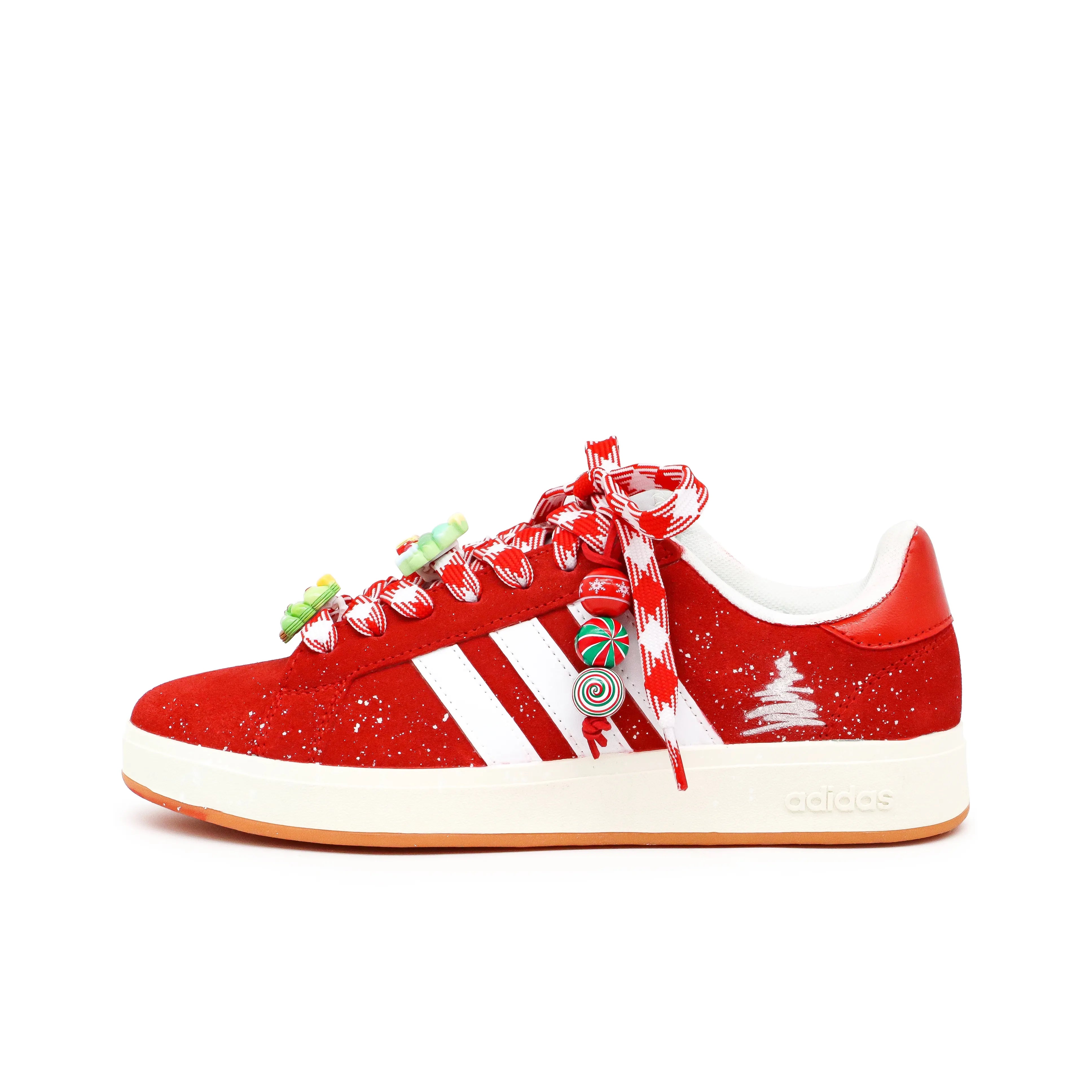 [Custom Velvet Crimson] Grand Court Base 00s Low Top Skate Shoes Unisex Christmas Collection