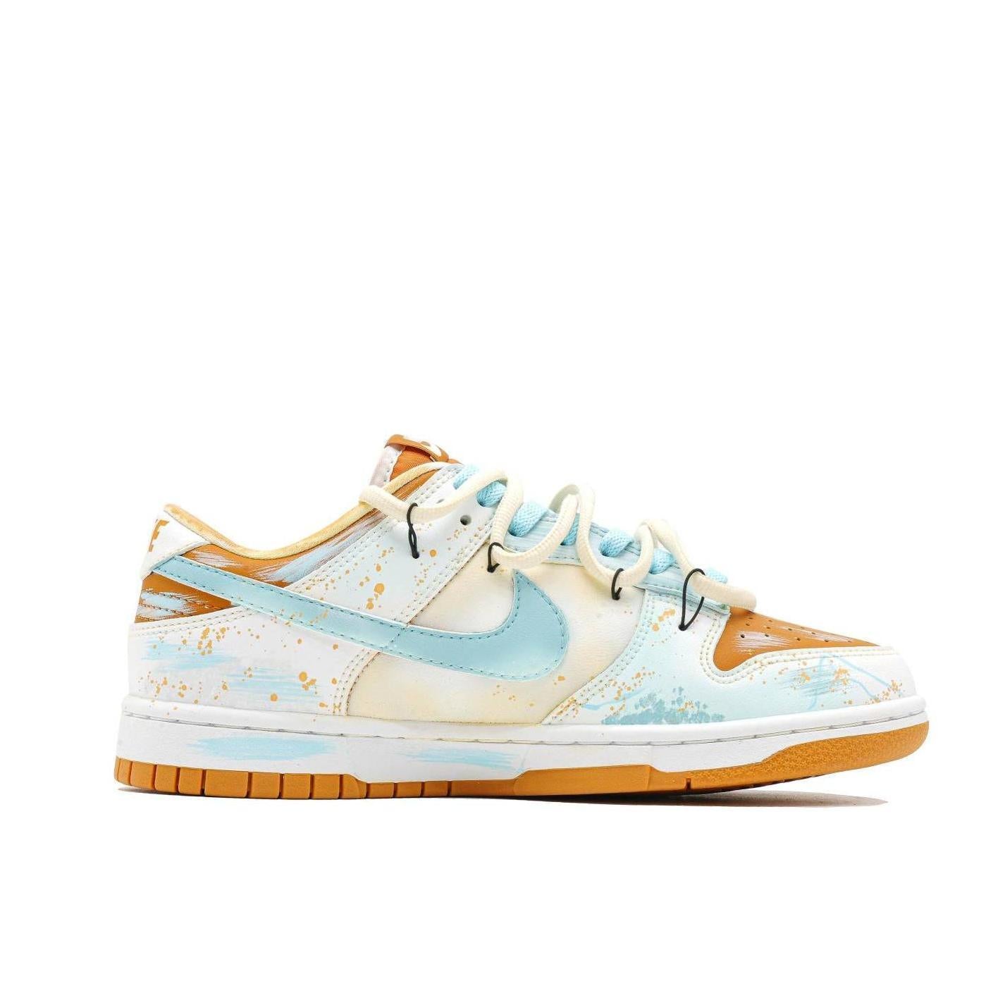 [Custom Orange Beach] Dunk Skateboarding Shoes Unisex Orange/Blue