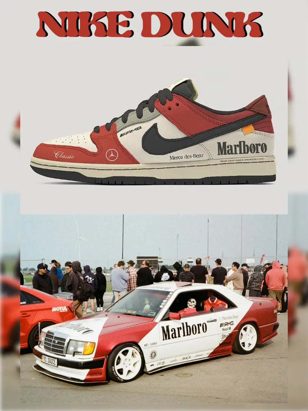 [Custom Dunk X Marlboro🏎️] Dunk Skateboarding Shoes Unisex Low-top