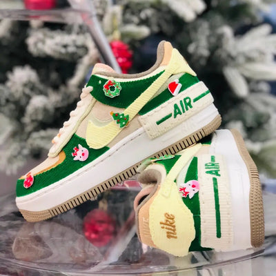 [Custom Women's patch Christmas QD]  Air Force 1 Skateboarding Shoes Women's
